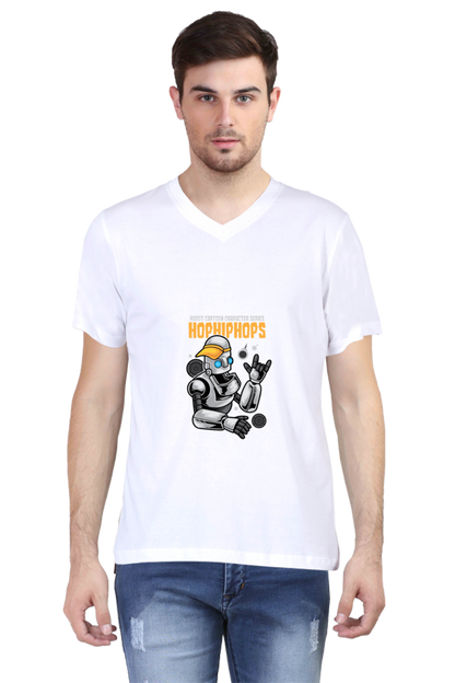 Men's Dance V Neck T-Shirt - robot urban hip-hop