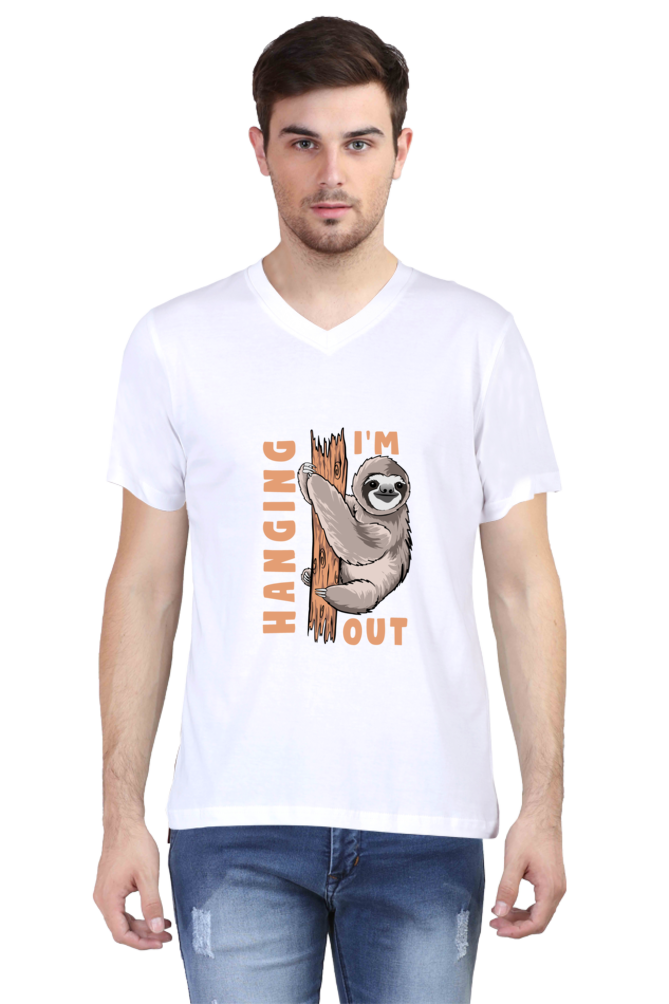 Men's Funny & Queen SVG V Neck T-Shirt - hanging