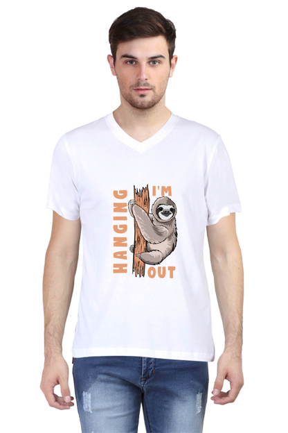 Men's Funny & Queen SVG V Neck T-Shirt - hanging