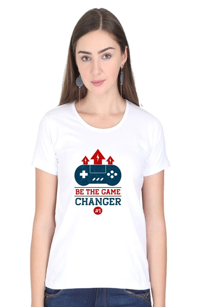Women’s Round Neck Printed Gamer T-Shirts -  Changer