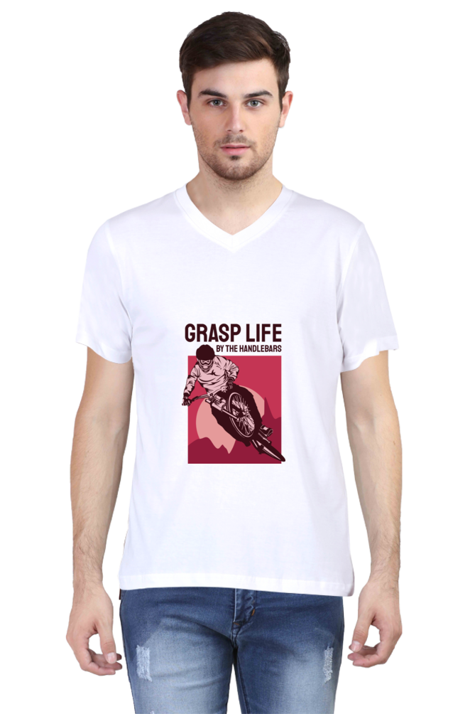 Men's Rider V Neck T-Shirt - grasp