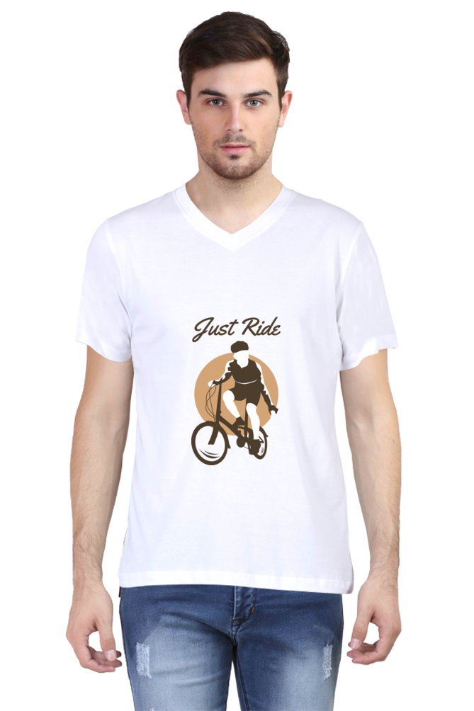Men's BMX V Neck T-Shirt - just ride