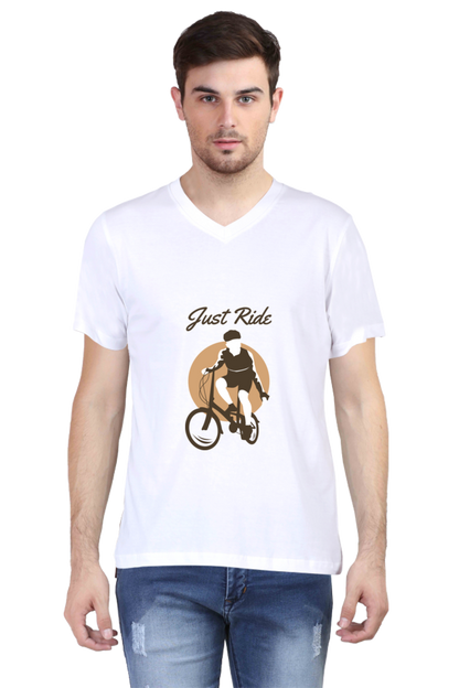 Men's BMX V Neck T-Shirt - just ride