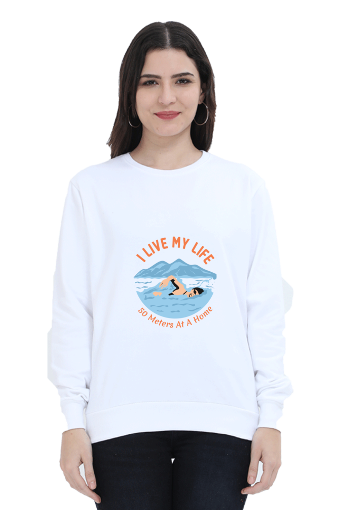 Women Swimming Sweatshirt - My Life