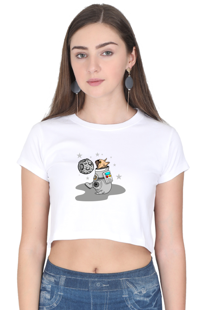 Women Animal's & Monster's  Crop Top -  astro dog