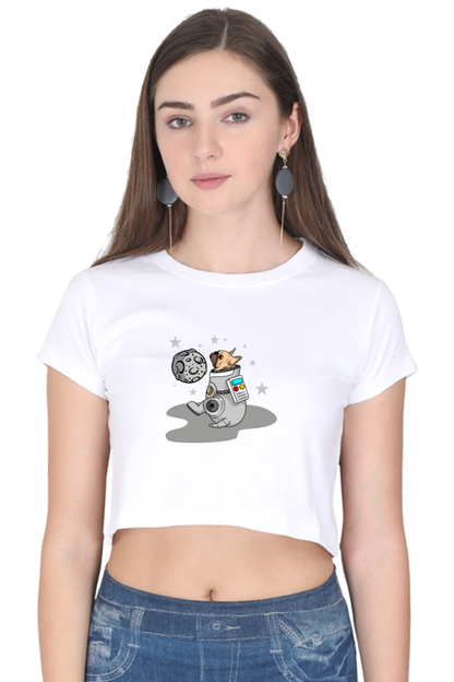 Women Animal's & Monster's  Crop Top -  astro dog