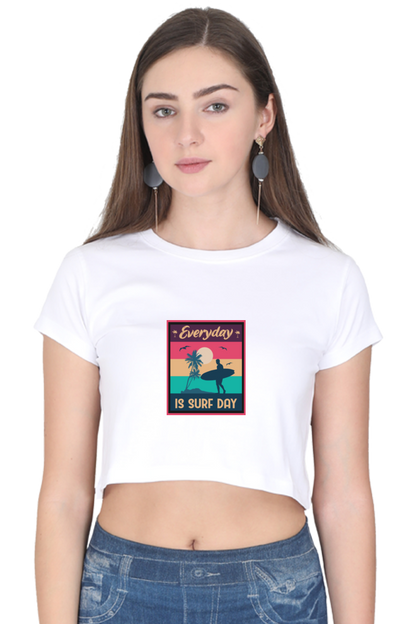Women's Summer Crop Top - Surf Day