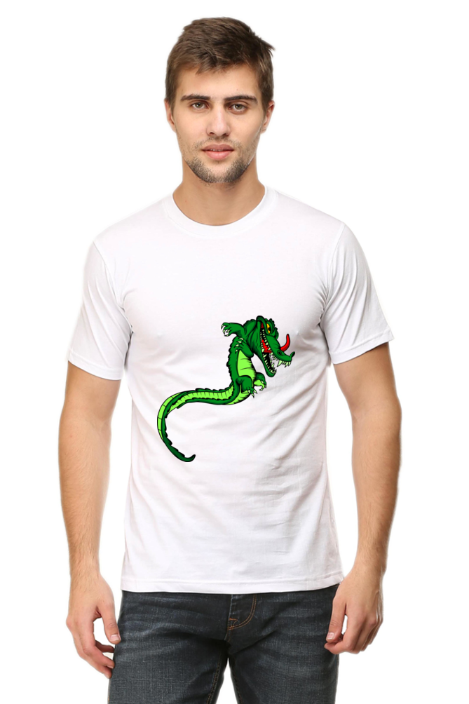 Men's Animal's & Monster's Cotton Round Neck T-Shirt - dragon