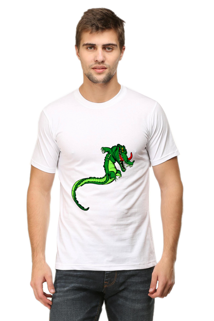 Men's Animal's & Monster's Cotton Round Neck T-Shirt - dragon