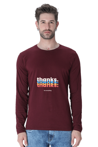 Men’s  Minimalistic Full Sleeve - T Shirt - Thanks