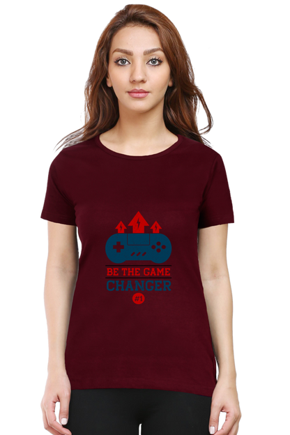 Women’s Round Neck Printed Gamer T-Shirts -  Changer