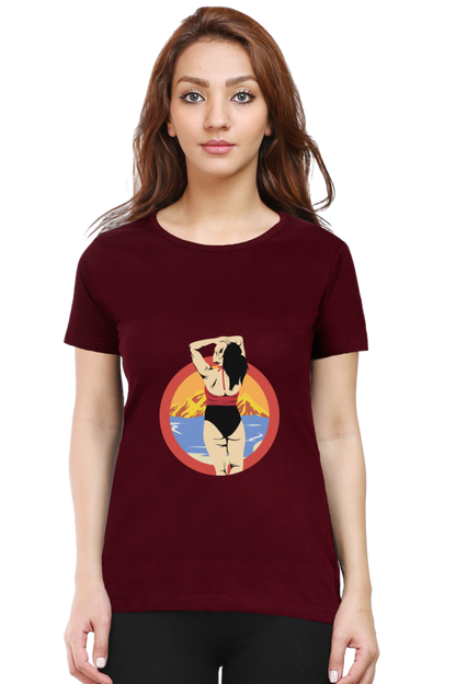 Women’s Round Neck Printed Summer T-Shirts - Girl