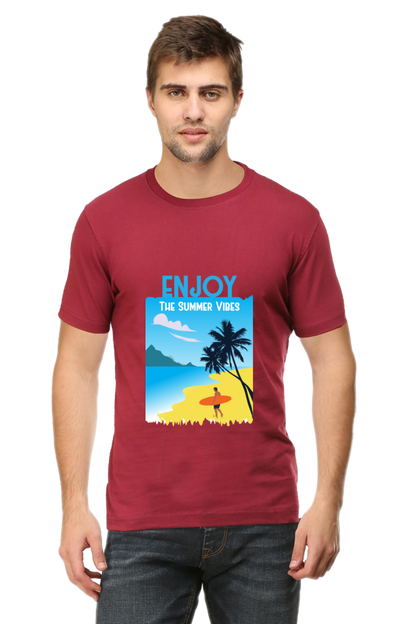 Men's Round Neck Summer T-Shirt - Vibe