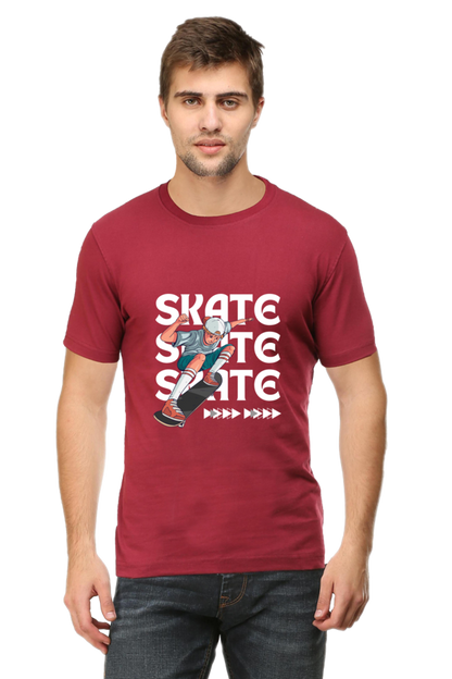 Skateboarding Unisex Cotton Round Neck T-shirt