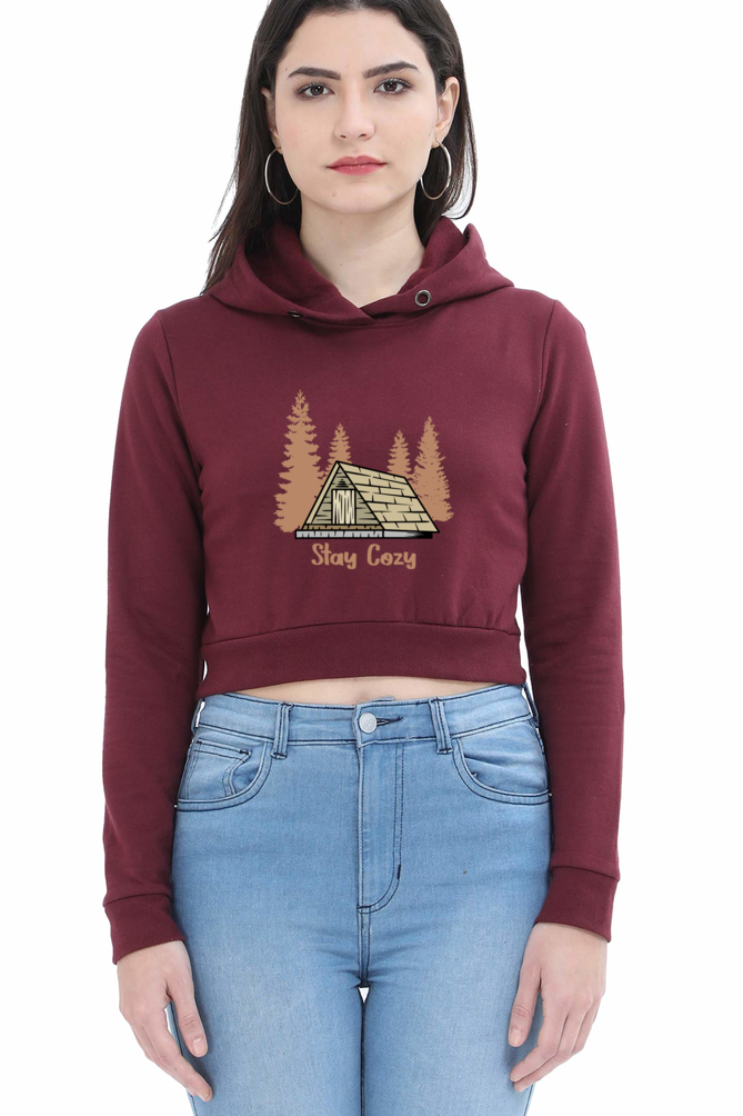Women Adventure Crop Hoodies - stay cozy
