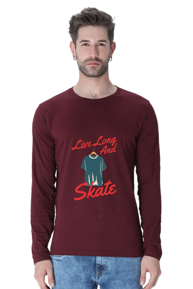 Men’s  Skateboard Full Sleeve - T Shirt - Live Long