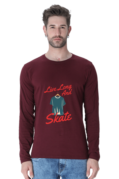 Men’s  Skateboard Full Sleeve - T Shirt - Live Long