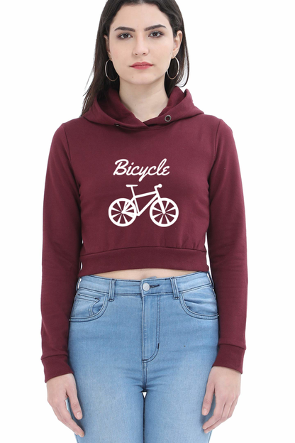 Women Rider Crop Hoodies - bicycle