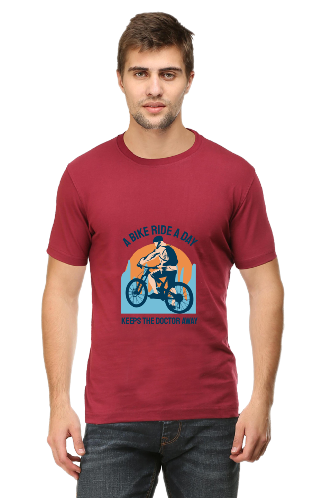 Men's Rider Cotton Round Neck T-Shirt - bike ride