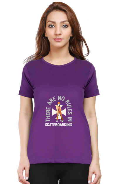Women  Skateboard Half Sleeve T-Shirt - No rules