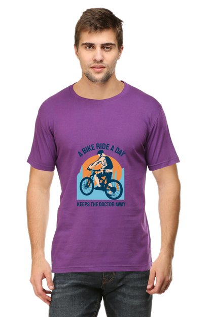 Men's Rider Cotton Round Neck T-Shirt - bike ride