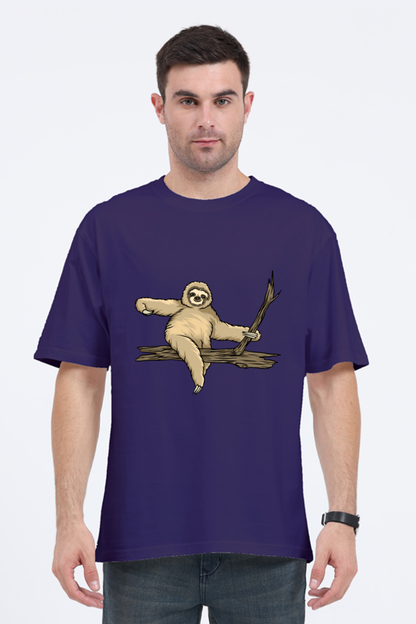 Men Sloth Oversized Classic T Shirt  - wood ride