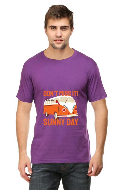 Men's Round Neck Summer T-Shirt - Sunny Day