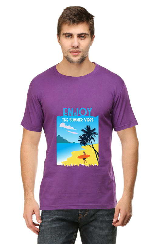 Men's Round Neck Summer T-Shirt - Vibe