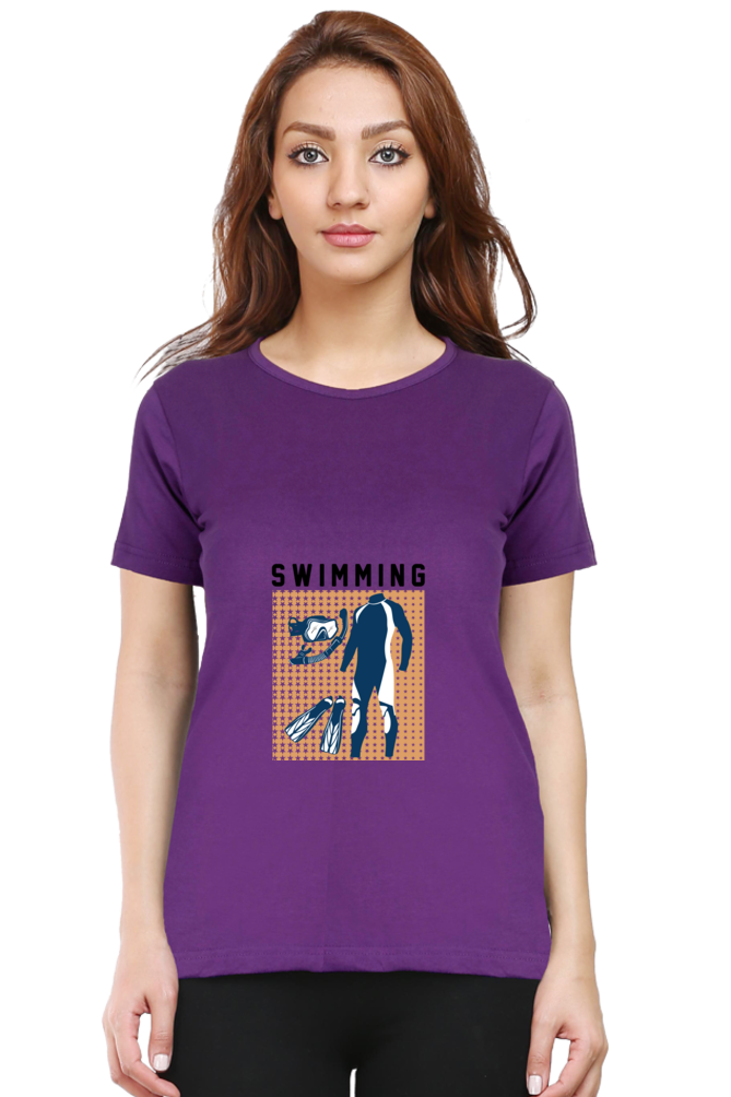 Women  Swimming Half Sleeve T-Shirt - Swimming