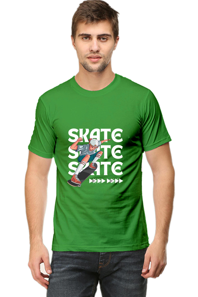 Skateboarding Unisex Cotton Round Neck T-shirt