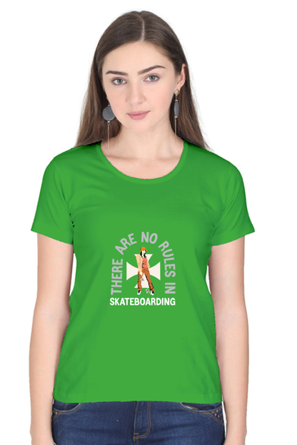 Women  Skateboard Half Sleeve T-Shirt - No rules