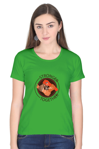 Women’s Round Neck Printed Motivational T-Shirts -  Stronger