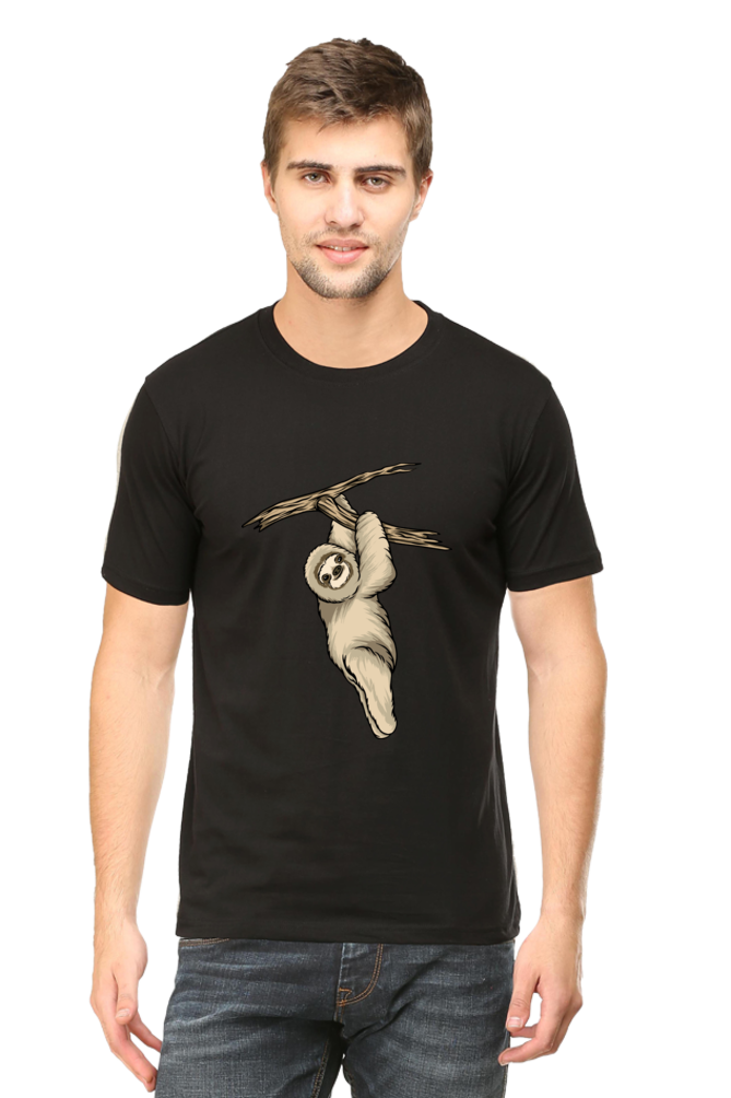Men's Round Neck Sloth T-Shirt - play baby