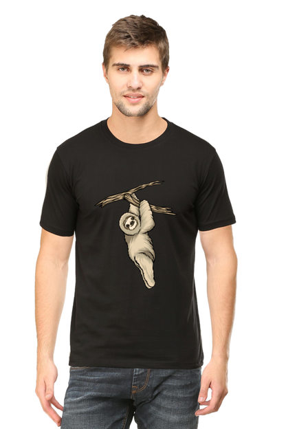 Men's Round Neck Sloth T-Shirt - play baby