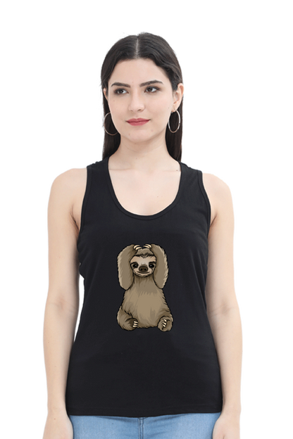 Women Sloth Tank Top - baby sloth