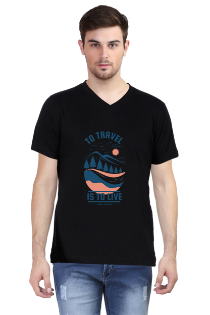 Men's Adventure V Neck T-Shirt - travel