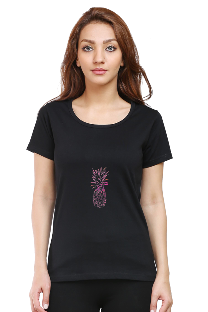 Women’s Round Neck Printed Minimalistic T-Shirts -  Fruit