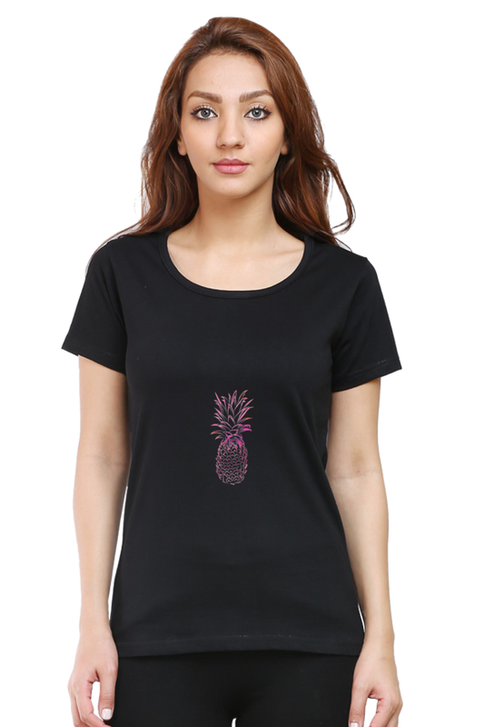 Women’s Round Neck Printed Minimalistic T-Shirts -  Fruit