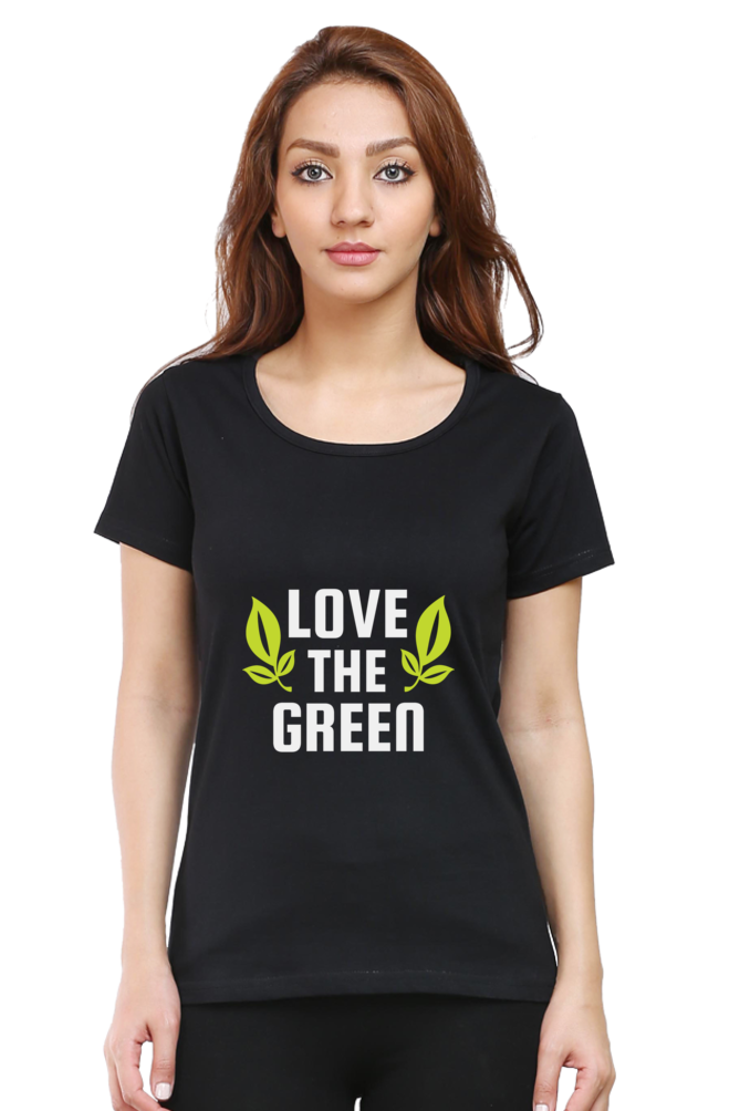Women’s Round Neck Printed Gardening T-Shirts -   green