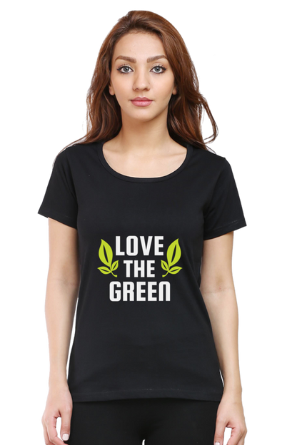 Women’s Round Neck Printed Gardening T-Shirts -   green