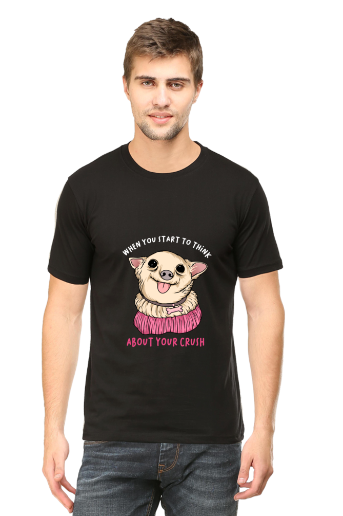 Men's Funny & Queen SVG Round Neck T-Shirt - crush