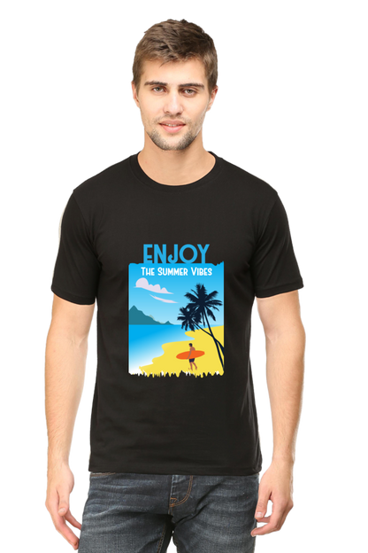 Men's Round Neck Summer T-Shirt - Vibe