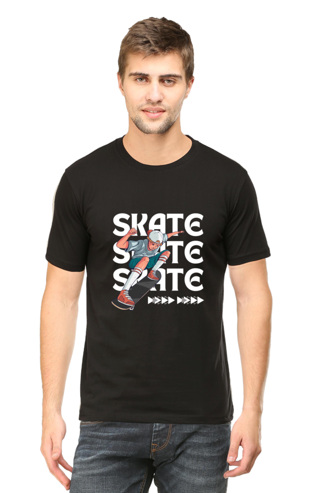 Skateboarding Unisex Cotton Round Neck T-shirt