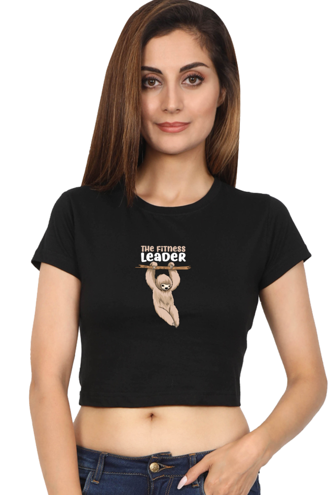 Women Funny & Queen SVG Crop Top - Leader