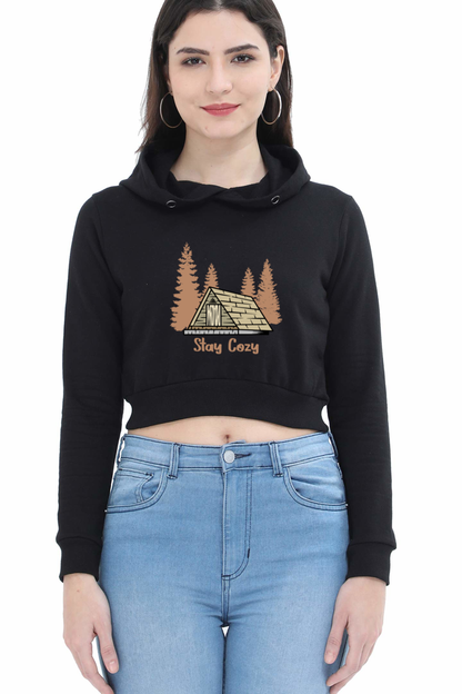 Women Adventure Crop Hoodies - stay cozy