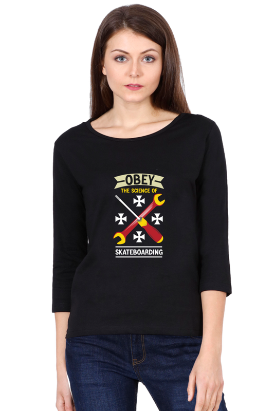 Women  Skateboard Full Sleeve T-Shirt - Obey