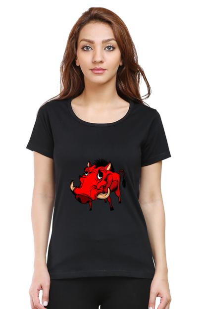 Women’s Round Neck Printed Animal's & Monster's T-Shirts -  monster rino
