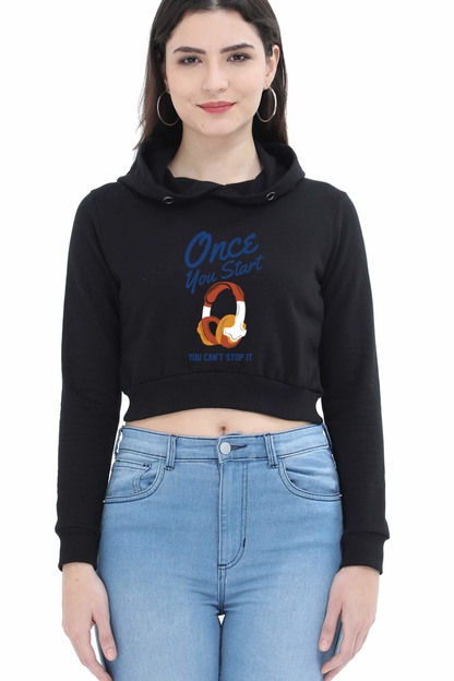 Women Skateboard Crop Hoodies - Stop It