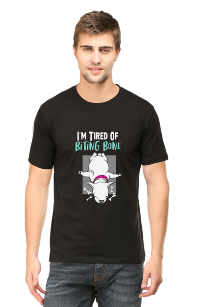 Men's Funny & Queen SVG Round Neck T-Shirt - biting