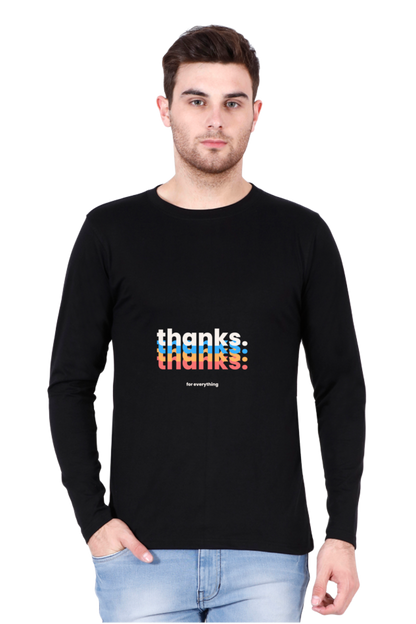Men’s  Minimalistic Full Sleeve - T Shirt - Thanks